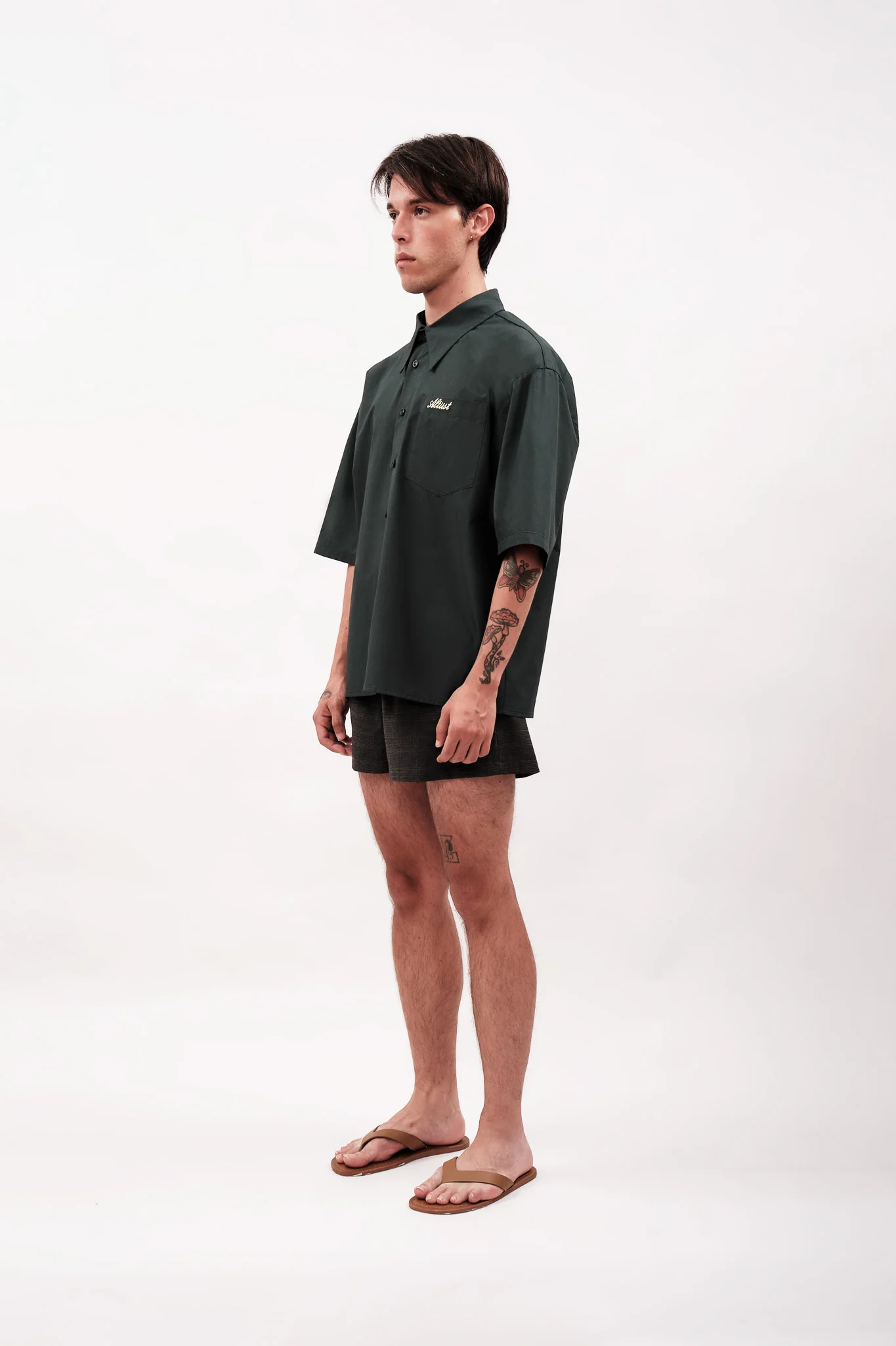 POPLIN SHIRT - GREEN - Image 3
