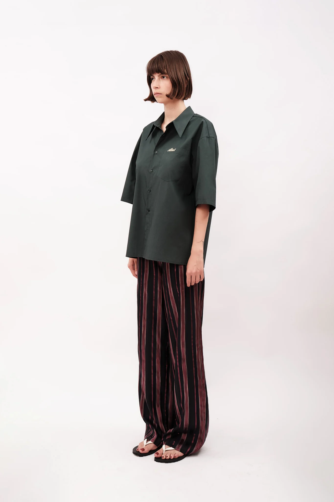 POPLIN SHIRT - GREEN - Image 4