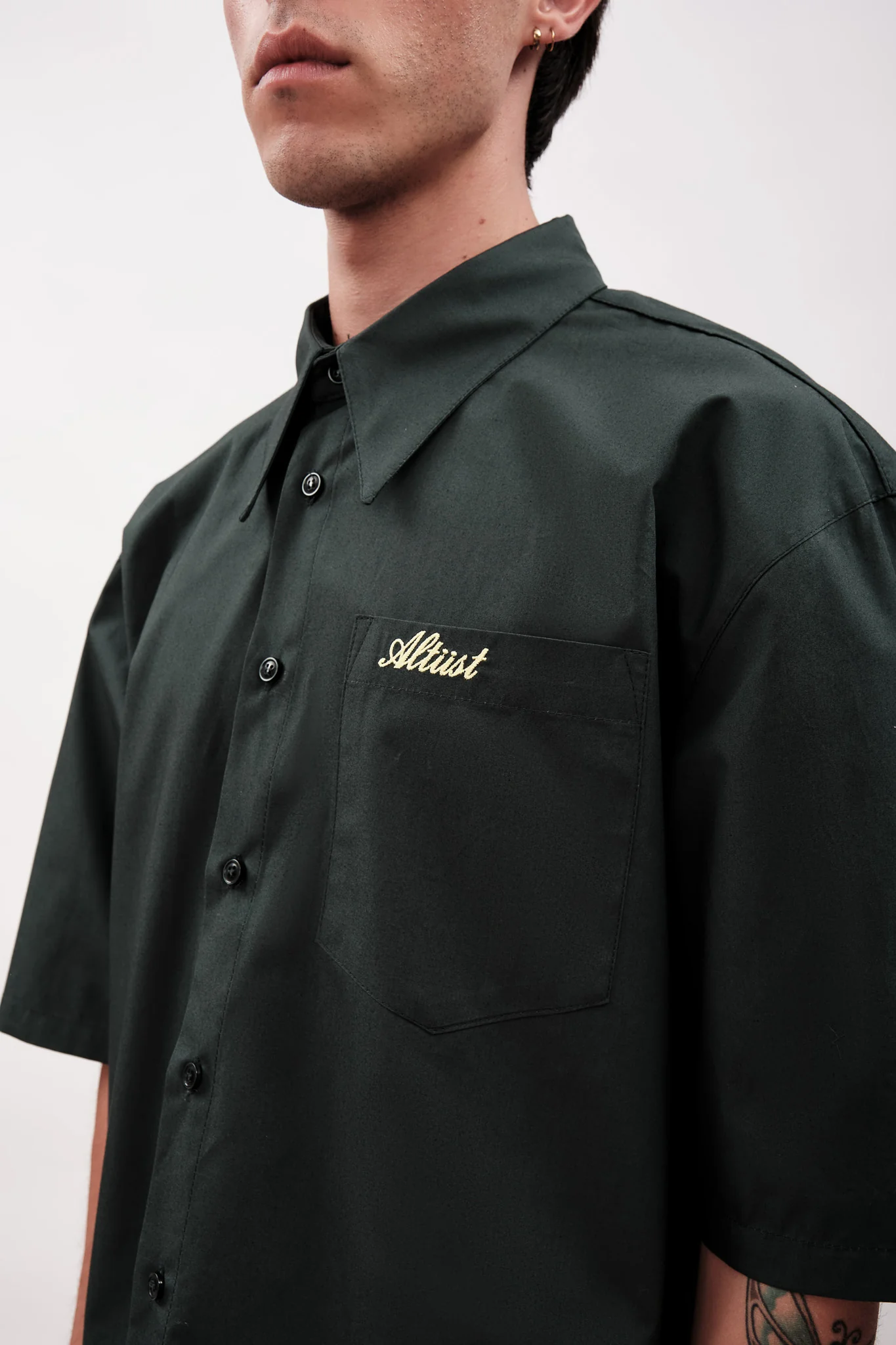 POPLIN SHIRT - GREEN - Image 5